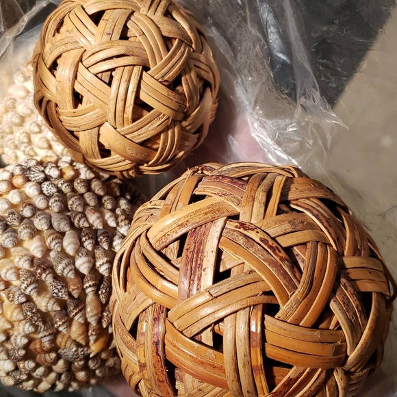 Decorative Balls Natural Set of 5 - Picture 7 of 8